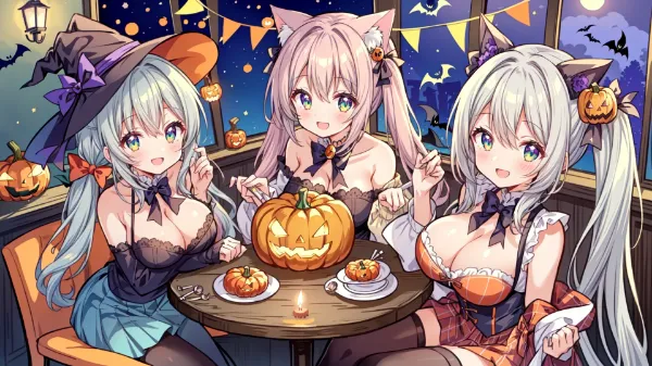 魔女三人組のハロウィン茶会