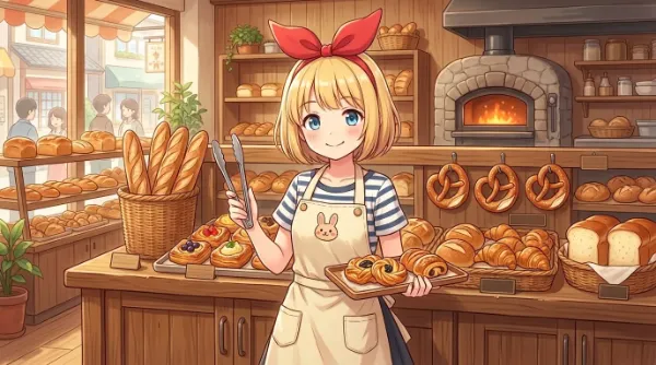 出来たてのパンを補充しますよー