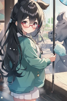 サイとメガネの女の子