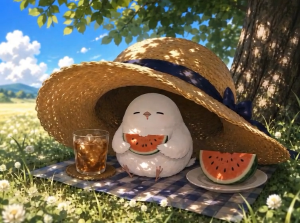 【15秒動画】白い雀と麦わらの夏