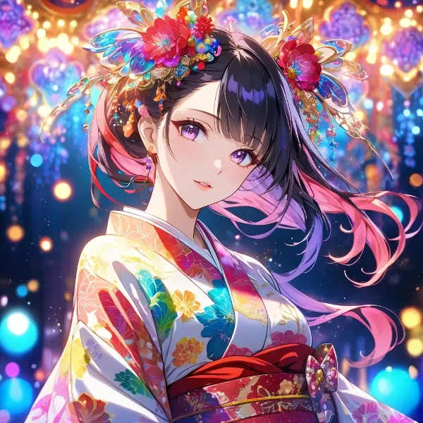 祭りの華やかな少女