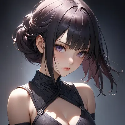紫瞳の黒髪美少女