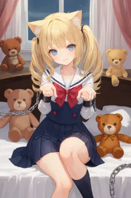 テディベアと猫耳娘