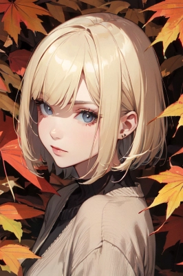 金髪ボブ子　オータムカジュアル