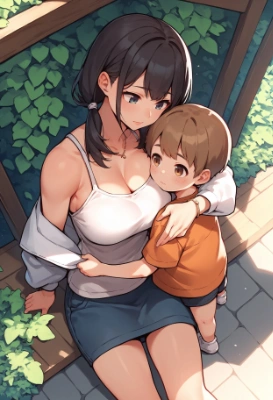 微笑ましい姉弟の画像