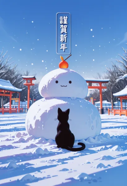 雪の神社で芽生える不思議な友情