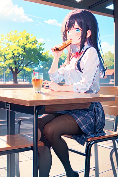 カフェでくつろぐ女の子さん