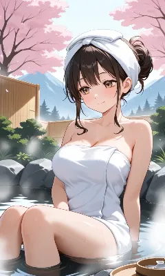 桜温泉の穏やかなひと時