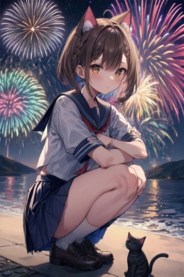 「遅いぞ！花火始まってるよ。」