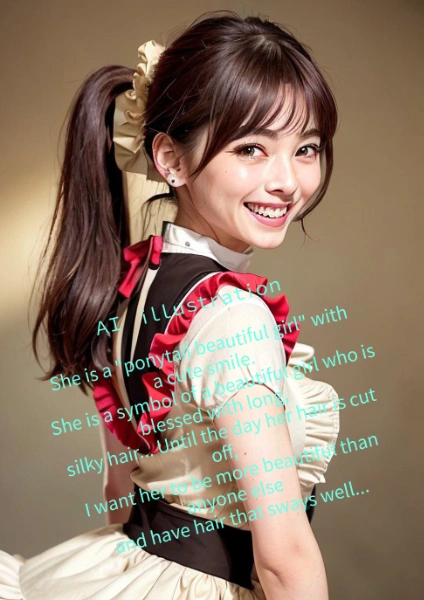 カフェのポニーテール美少女