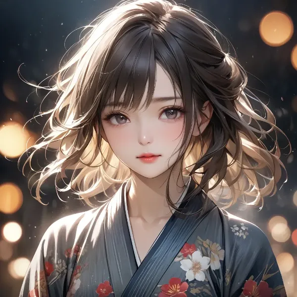 宵闇に咲く浴衣少女