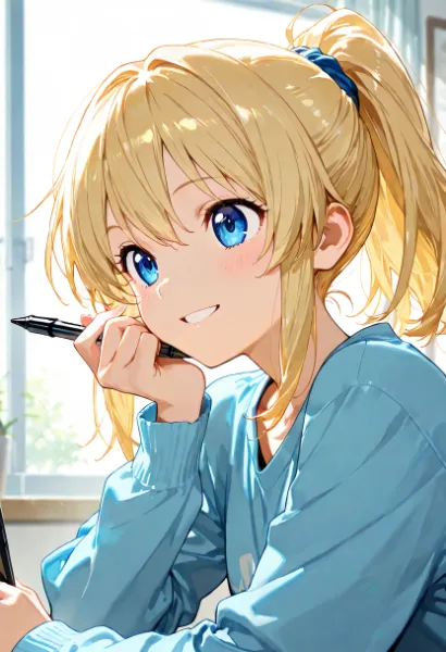 窓辺の少女とひらめきの午後