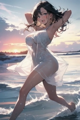 海だとやっぱり透けちゃうね💓