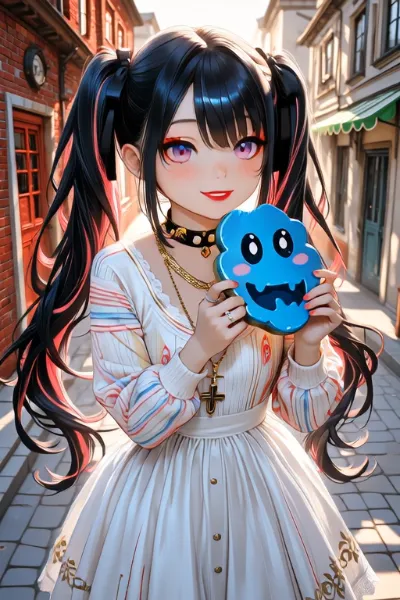 青いクッキーを食べる動画