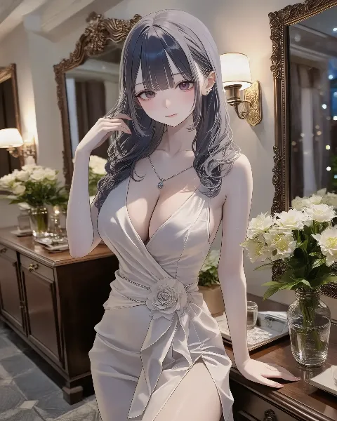 白いドレスを纏う優雅な夜