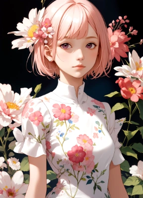 pink short hair