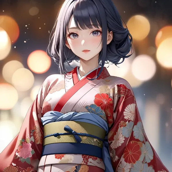 灯火に浮かぶ花の少女