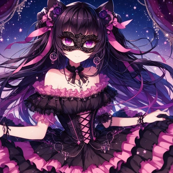 お面をつけた、黒ゴスなうちの子★(13枚)