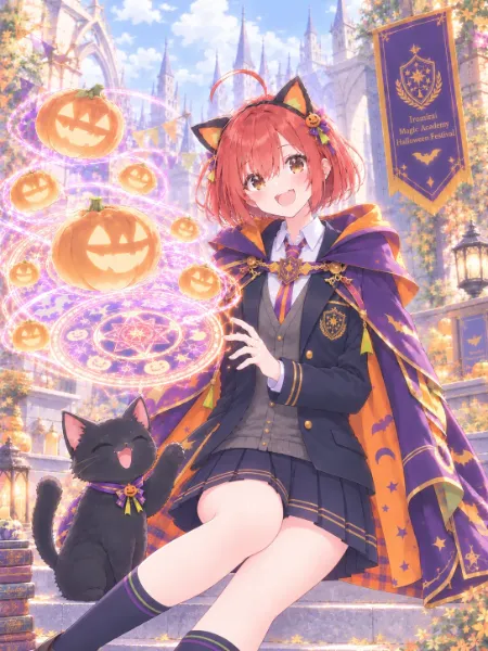 魔法が成功したニャ