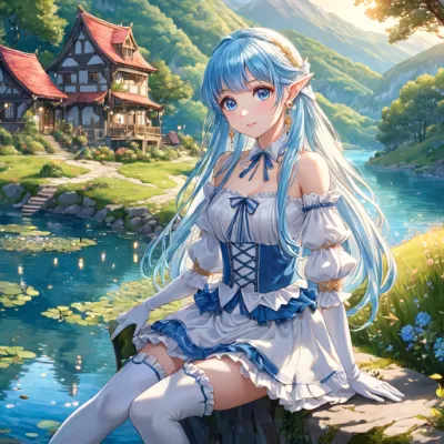 夕方の水辺