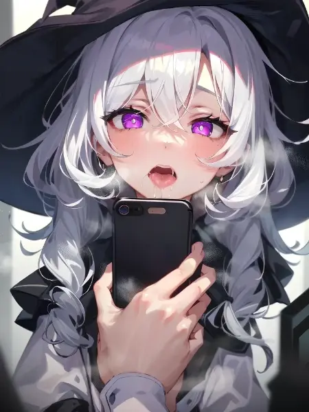 魔女っ子にスマホを見せてみた