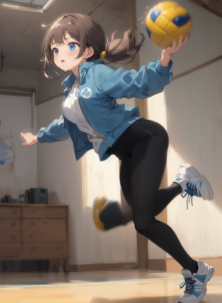 ジャケット姿の少女とドッジボール！３