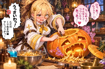ハロウィンの準備中