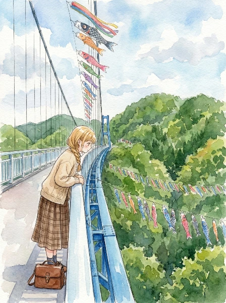 久慈川　竜神つり橋