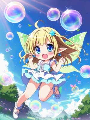 シャボン玉と妖精ちゃん