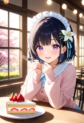 ケーキを食べるひまり