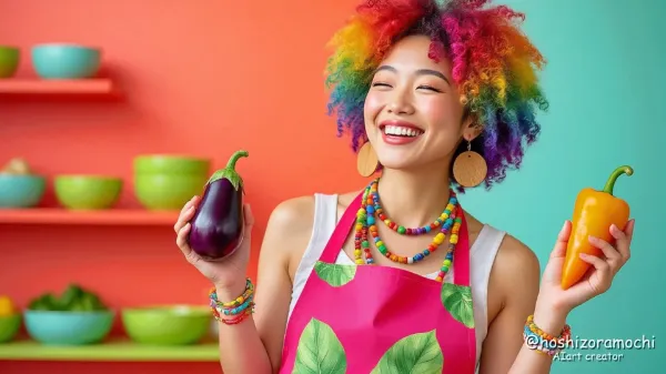 虹色の髪が踊る爆発系ヴィーガンクリエイター