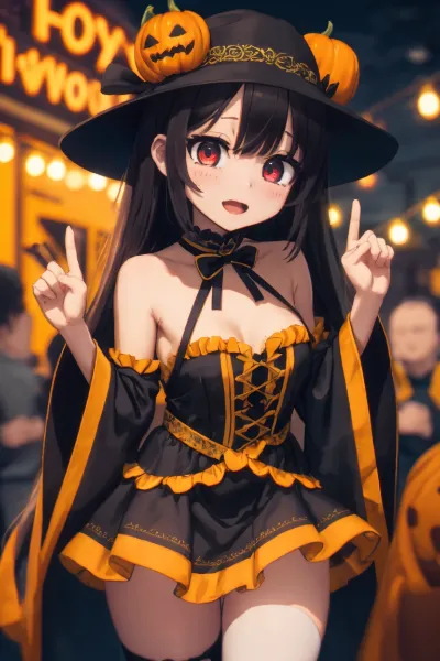 ハロウィンナイトのいたずら魔女
