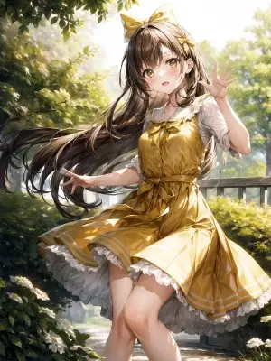 黄色いリボンの女の子