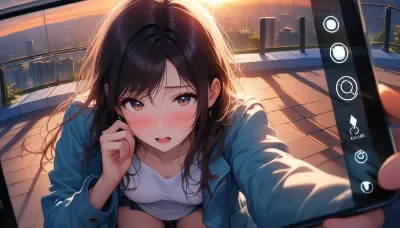 夕焼けと自撮りとノーパン