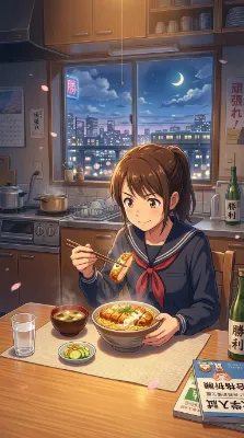夜のカツ丼