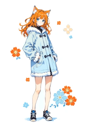 orange cat ear girl