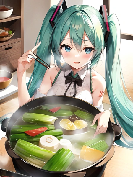 お鍋には長ネギ