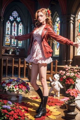 教会のお花畑にて