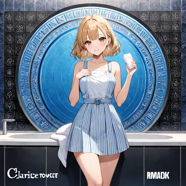 朝の鏡前美少女(トイレの日)