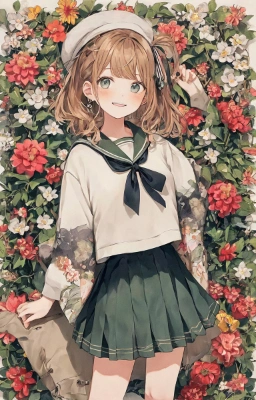 女の子  と 空に舞うドラゴン