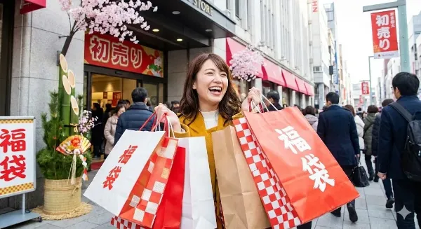 福袋ゲットの輝く瞬間