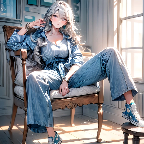 ストライププリントシャツドレス