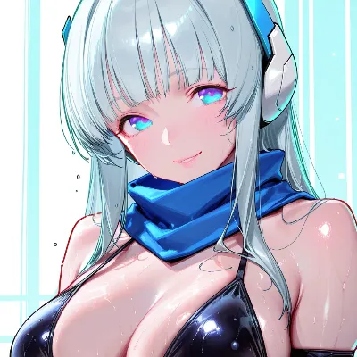 光に輝く濡れた銀髪