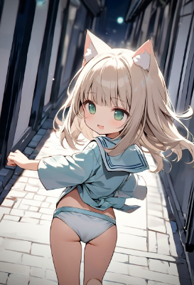 猫耳ホワイトブルマ