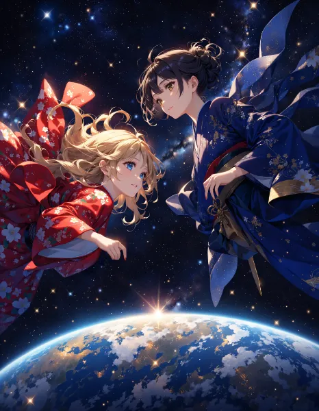 黒髪＆ブロンド・無音