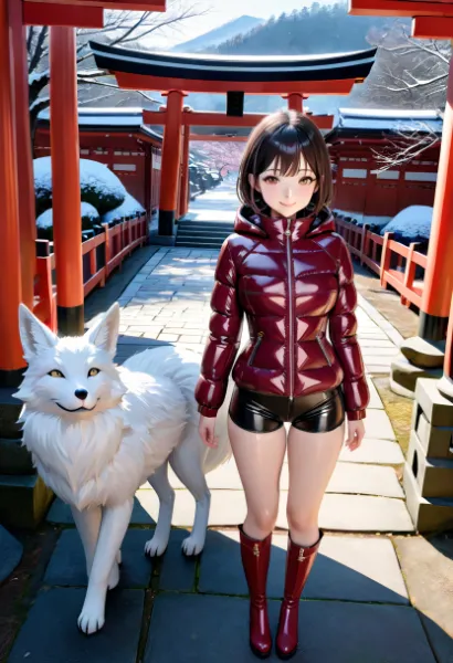 稲荷神社と白い狐