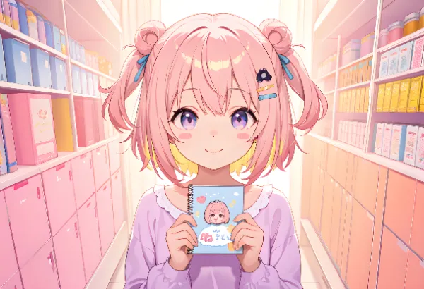 ピンク髪少女の文房具屋冒険