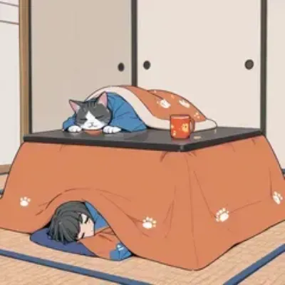 コタツのぬくもり、猫と少年の冬物語