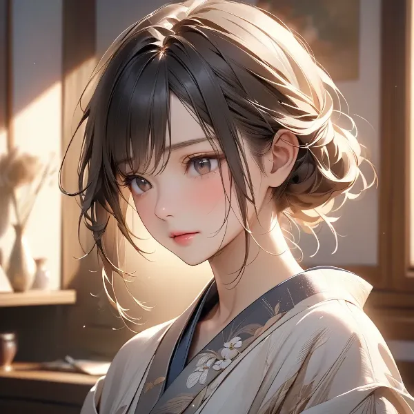 朝陽に染まる少女の横顔