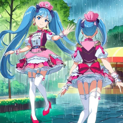 雨の街